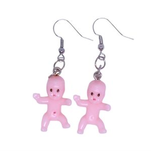 Handmade pink baby‎ earrings
